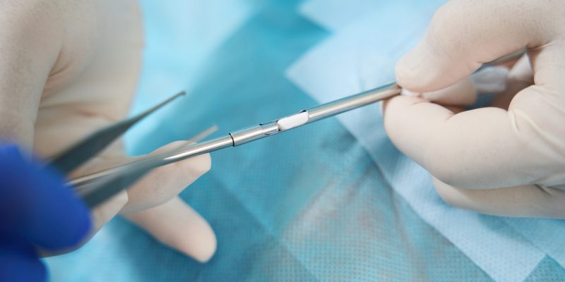 Specialist holds in his hands tools for installation of bioidentical hormones